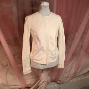Vince White Leather Jacket